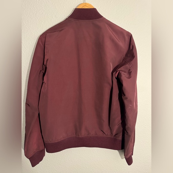 Men Club Monaco Burgundy Bomber Jacket size XS - Picture 2 of 5